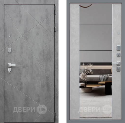 Дверь АСД Дуэт-Б с зеркалом 