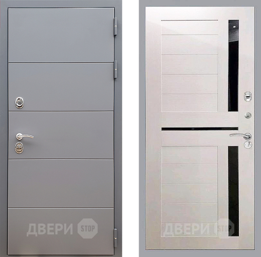 Входная металлическая Дверь Стоп АРТ ГРАФИТ СБ-18 Лиственница беж