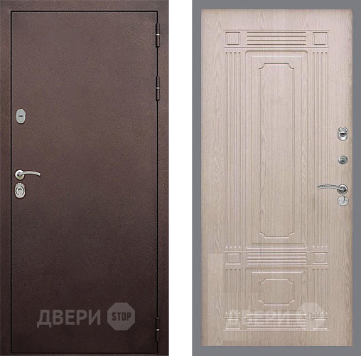 Дверь Стоп КЛАССИК Медь ФЛ-2 Беленый дуб