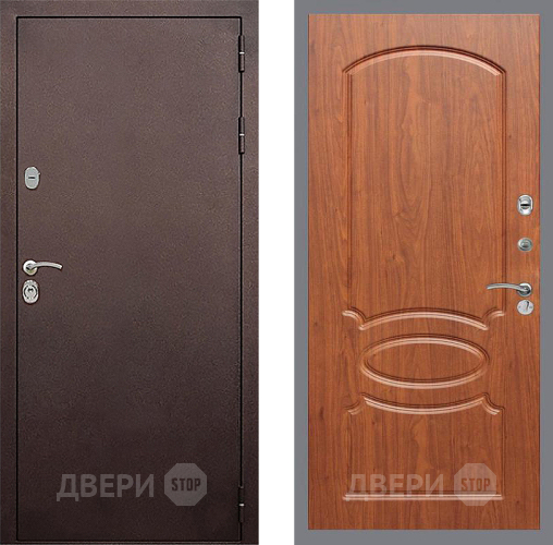 Дверь Стоп КЛАССИК Медь ФЛ-128 Береза мореная