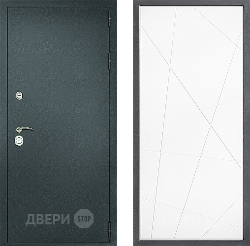 Дверь Дверной континент Рубикон Серебро Дизайн ФЛ-655 Белый софт