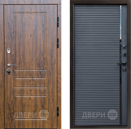 Входная металлическая Дверь Престиж Классика Дуб Porte Черный кварц