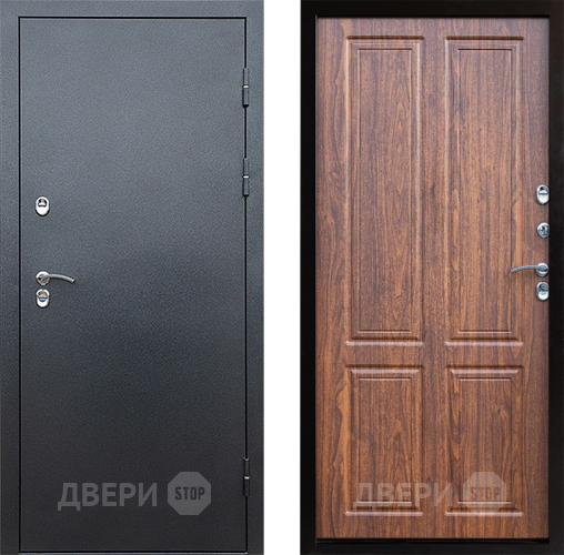Входная металлическая Дверь Престиж TERMO с терморазрывом Снегирь Серебро Премиум Орех светлый