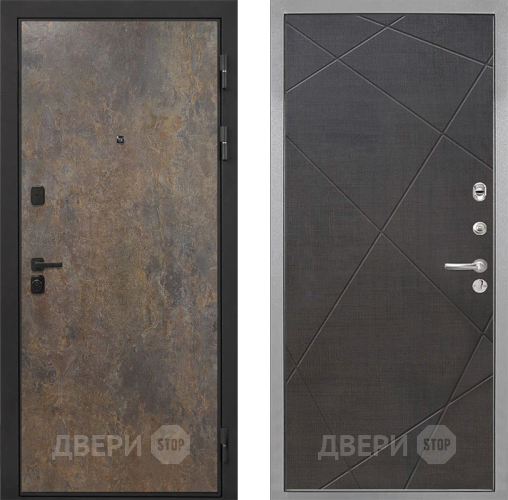 Входная металлическая Дверь Интекрон (INTECRON) Профит Black Гранж Лучи-М Венге распил кофе