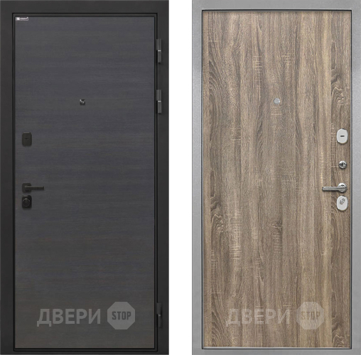Входная металлическая Дверь Интекрон (INTECRON) Профит Black Эковенге Гладкая Дуб турин