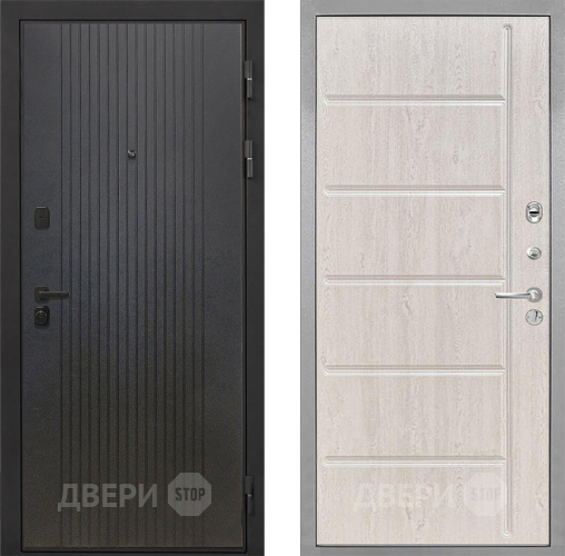 Входная металлическая Дверь Интекрон (INTECRON) Профит Black ФЛ-295 ФЛ-102 Сосна белая