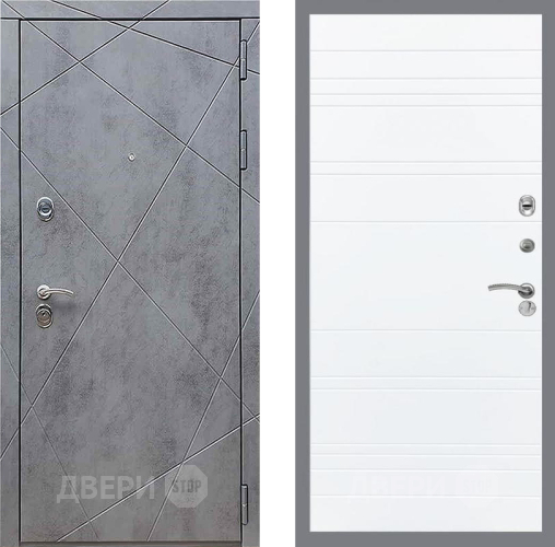 Дверь Рекс (REX) 13 Бетон Темный Line Силк Сноу