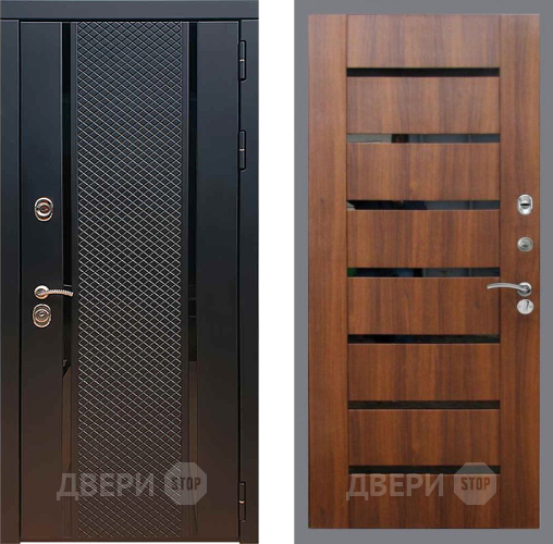 Дверь Рекс (REX) 25 СБ-14 стекло черное Орех бренди