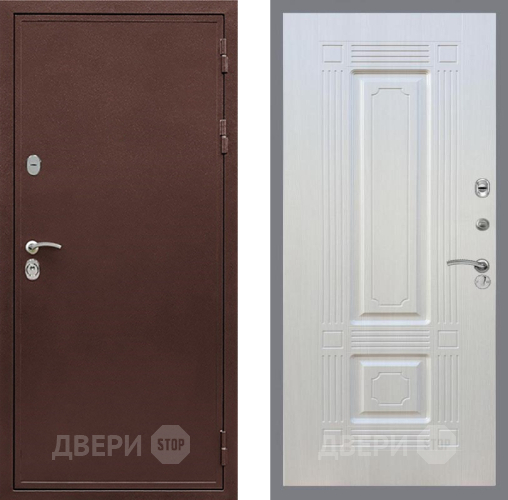 Входная металлическая Дверь Рекс (REX) 5 металл 3 мм FL-2 Лиственница беж